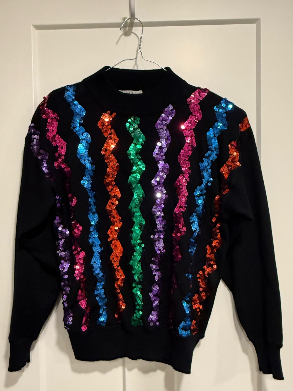 Vintage Regency Collection for Joyce Multicolor Sequin Sweater Y2K 80s 90s M